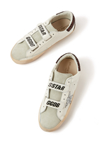 Kids Old School Leather Glitter Star Sneakers
